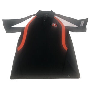 NFL Cincinnati‎ Bengals Men's Polo Small Team Apparel Football Black Orange KCCR